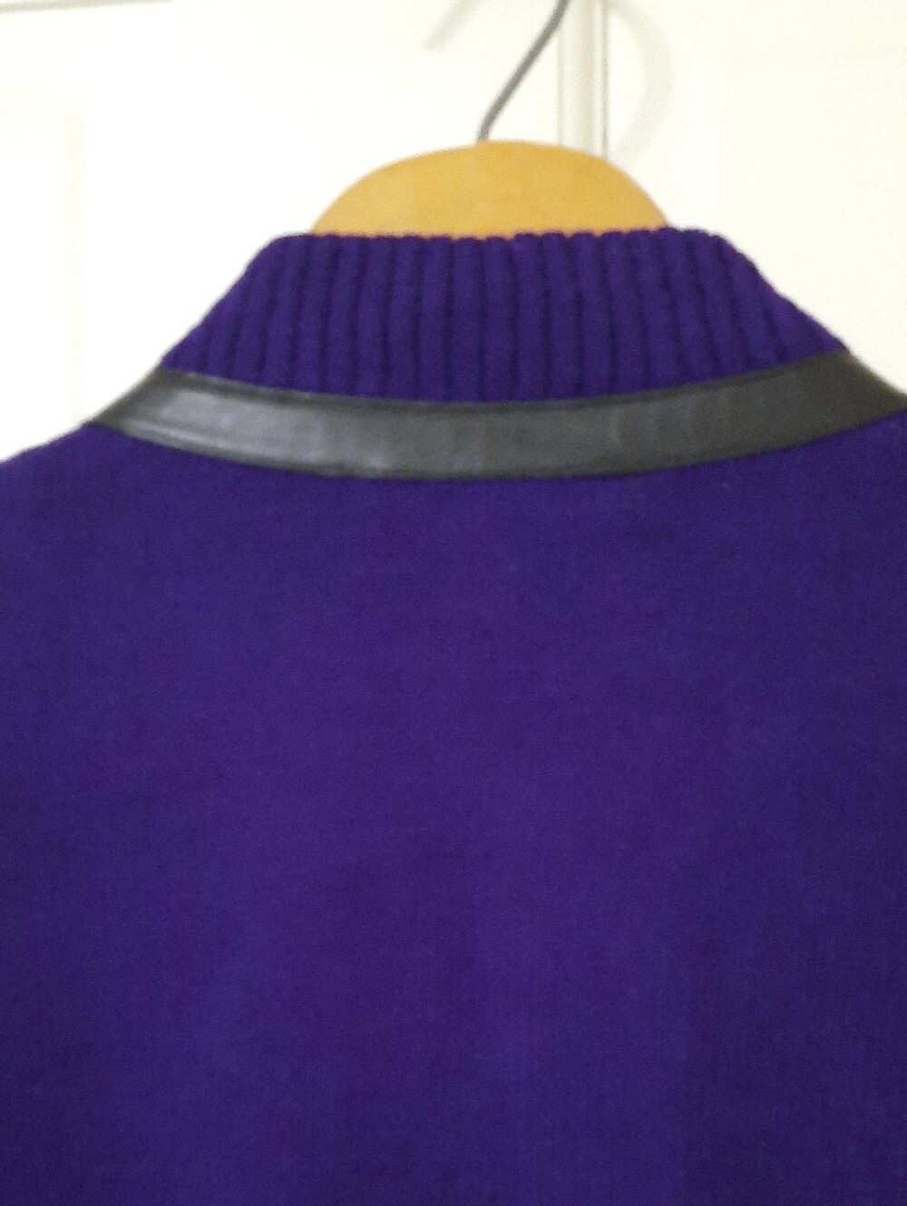 Purple Zip-Front Knit Jacket with Black Trim. ( No Tags for Material or Care) - Picture 8 of 12